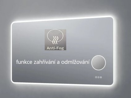 Zrcadlo s LED Bright Aqua s nastavitelným osvětlením po obvodu, lupou a funkcí odmlžování 120x70 cm