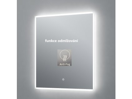 Besteco Koupelnové LED Zrcadlo Bright Silver 60x70 cm, Kompaktní Formát, CCT Technologie (2700K-6500K), Plynulá Změna Chromatičnosti, Funkce Anti-Fog (Odmlžování), Dotykový Senzor s Pamětí Nastavení, Slim Design