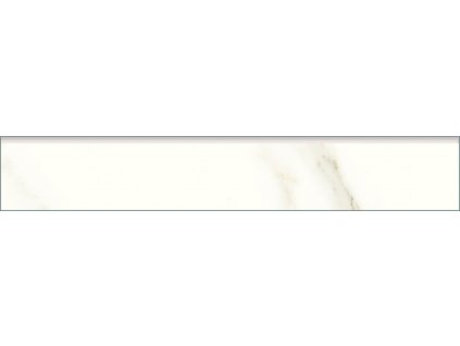 RAKO Cava DSAS4830 bílý sokl 60x9,5 cm detail zaoblené hrany a jemné textury mramoru