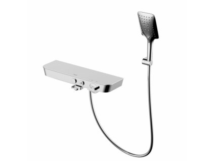 Vanová baterie s poličkou BESTECO SHELF chrom sklo progresivní kartuše s příslušenstvím, kód Shelf-Glass-150