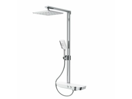 BESTECO Shelf chromový nástěnný sprchový set s termostatickou baterií, poličkou a funkcí SmartControl, kód GS09-3105