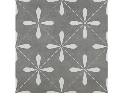 EBS Kilburn Coal dekorativní patchwork dlažba 45x45 cm detail tmavě šedého vzoru a matného povrchu