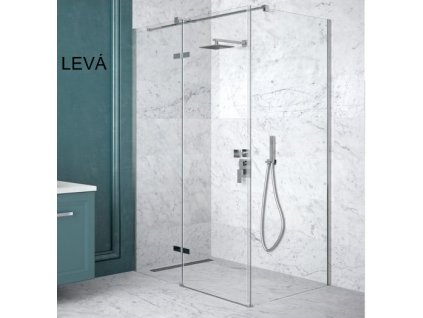 HOPA Obdélníkový Sprchový Kout PIXA 120x80 cm (Chrom/Čiré), Zalamovací Dveře s Pevnou Stěnou