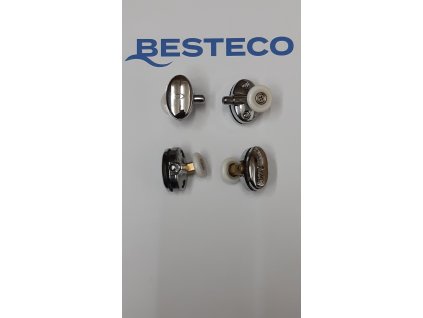 BESTECO Pojezdová Spodní Kolečka GIGI 80/90, Náhradní Díl, Materiál PLAST / CHROM, Barva BÍLÁ/CHROM 0101KS/PLA