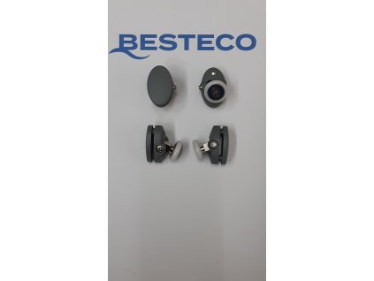 BESTECO Pojezdová Horní Kolečka GIGI 80/90, Náhradní Díl, Plynulý Pojezd, Materiál PLAST / CHROM, Barva BÍLÁ / CHROM 0101KH/PLA