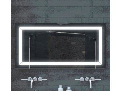Zrcadlo MARFI 120 s LED osvětlením a pruhy po obvodu zrcadla