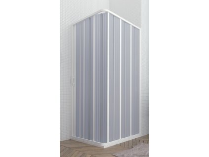 Čtvercový Sprchový Kout Flex Venere New, Bílá Lesklá / Transparentní, 90x90 cm (Stavitelný 70–90 cm), Zavírání na Stranu