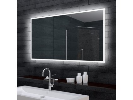 Besteco zrcadlo s LED Light ve světelném rámu z eloxovaného hliníku 120x70 cm