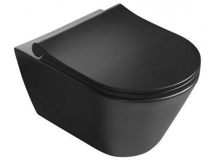 SAPHO AVVA závěsné WC, Rimless, s bidetovou sprškou, černá matná (100312-110)