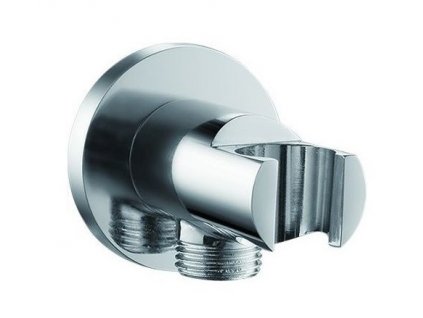 BESTECO Vývod Sprchy s Držákem KULATÝ E10-001DRM, Materiál Mosaz, Barva CHROM LESKLÝ, Hloubka 7 cm