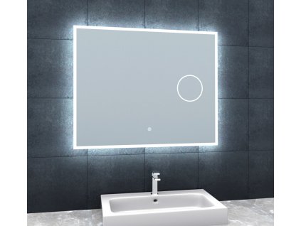1866 koupelnove zrcadlo s osvetlenim a lupou besteco bright silver 80x65x3cm