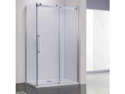 BESTECO Walk-In Sprchový Kout Pevná Stěna Lagos Black New 200, Černá Matná / Čiré Sklo, Výška 200 cm (Šířka dle varianty)