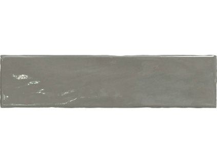 Lesklý šedý obklad cihlička Zen Acero 7,5x30 cm v kuchyni