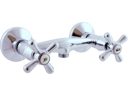 Sprchová nástěnná kohoutková baterie RETRO CHROME s roztečí 100