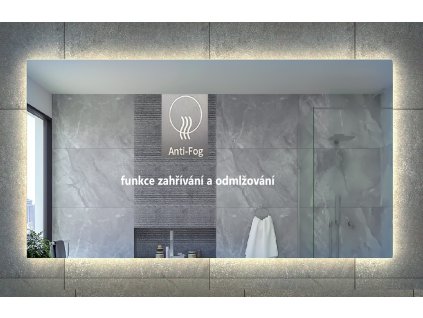 BESTECO Basic 130x70 cm koupelnové LED zrcadlo s funkcí proti zamlžení detail