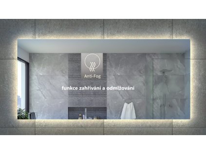 BESTECO Basic 150x70 cm velkoformátové koupelnové LED zrcadlo s funkcí odmlžování detail