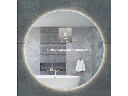 BESTECO kulaté LED zrcadlo Basic odmlžovač Ø 100 cm | besteco