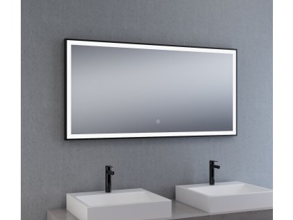 BESTECO BLACKMAT 120x60 cm luxusní LED zrcadlo v černém matném rámu detail