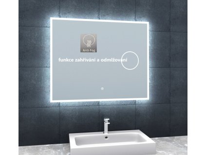 Besteco Koupelnové LED Zrcadlo BRIGHT MAGNIFY 80x65 cm, Integrovaná 5x Zvětšovací Lupa, Funkce Anti-Fog (Odmlžování), Dotykový Senzor, Slim Design