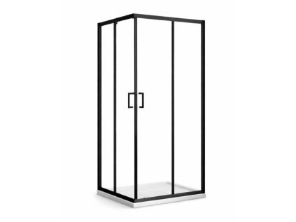 Čtvercový sprchový kout BESTECO HAMMER Black 80x80 cm čiré sklo a černé matné profily