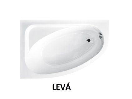 Asymetrická vana CORNEA (Varianta Nožičky k vaně - S nožičkami, Rozměr vany - 140 × 80 cm, Způsob provedení - Levé)