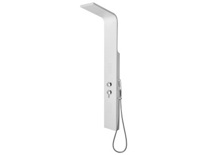 SAPHO Jacob bílý matný sprchový hydromasážní panel s hliníkovým tělem, hlavovou sprchou a masážními tryskami, kód WN682