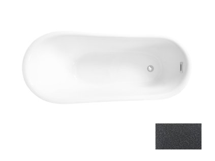 Volně stojící vana CALIMA Glam - grafitová (Varianta Barva - GLAM 03 - grafitová, Barva sifonu - Černá, Rozměr vany - 170 × 74 cm)