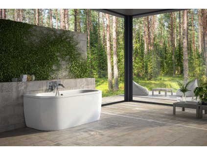 Volně stojící vana VOLYA (Varianta Barva - Bílá, Rozměr vany - 140 × 75 cm)