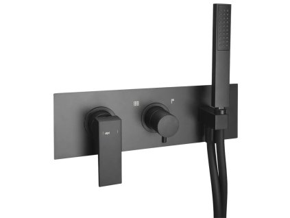 BESTECO Dimy černá podomítková páková baterie set s ruční sprchou a ovládáním pro 2 výstupy, kód DM142BL