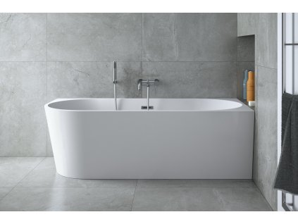 Volně stojící vana ZOYA bílá (Varianta Barva sifonu - Chrom, Rozměr vany - 150 × 75 cm, Způsob provedení - Pravé)