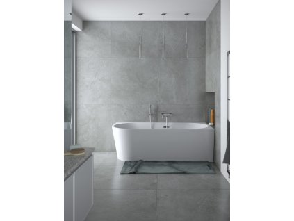 Volně stojící vana ZOYA bílá (Varianta Barva sifonu - Chrom, Rozměr vany - 150 × 75 cm, Způsob provedení - Pravé)