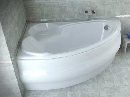 Asymetrická vana FINEZJA NOVA (Varianta Nožičky k vaně - S nožičkami, Rozměr vany - 140 × 95 cm, Způsob provedení - Levé)