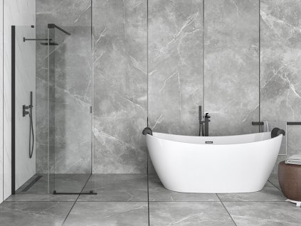 Volně stojící vana AYLA bílá (Varianta Barva - Bílá, Barva sifonu - Chrom, Rozměr vany - 170 × 80 cm)