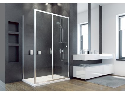 Boční panel ke sprchovým dveřím DUO SLIDE BLACK (Varianta Černá, 80 cm x195 cm, Univerzální Levé / Pravé, Čiré bezpečnostní sklo 6 mm)