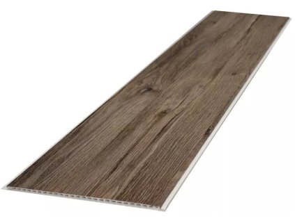 Plastový vnitřní obklad LOME Dub kanon tmavý detail textury dřeva PVC panel 25x270 cm