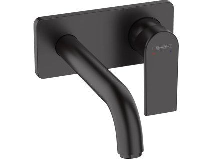 HANSGROHE Páková Podomítková Umyvadlová Baterie VERNIS SHAPE, Dvouotvorová, AirPower, EcoSmart, Vyložení 20,7 cm, Chrom/Černá Matná