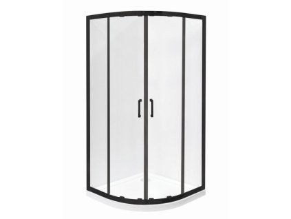 Čtvrtkruhový sprchový kout BESTECO HAMMER Black 80x80 cm čiré sklo a černé matné profily