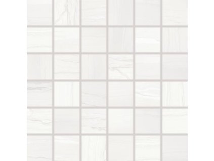 RAKO Boa WDM05525 bílá mozaika imitace mramoru 30x30 cm detail na síti