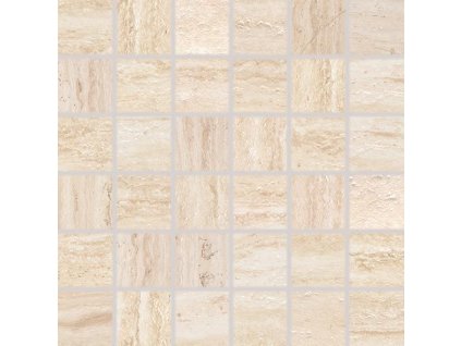 RAKO ALBA DDM06731 béžová mozaika 30x30 cm imitace travertinu detail struktury