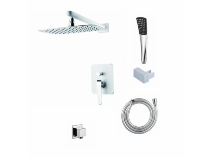 Oblá podomítková sprchová sada BESTECO WEISS S chrom s hlavovou sprchou, kód WS12-3103