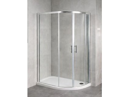 Asymetrický sprchový kout IBIZA 100 × 80 cm s vaničkou z litého mramoru