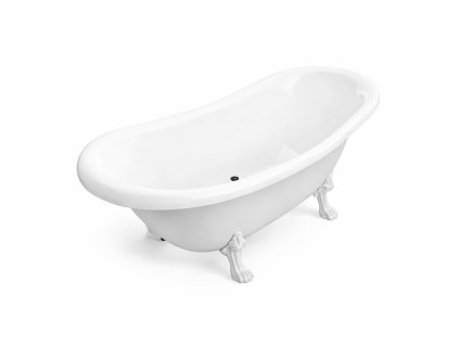 Volně stojící vana AMELIA bílá 190x77 cm, bílé nožičky
