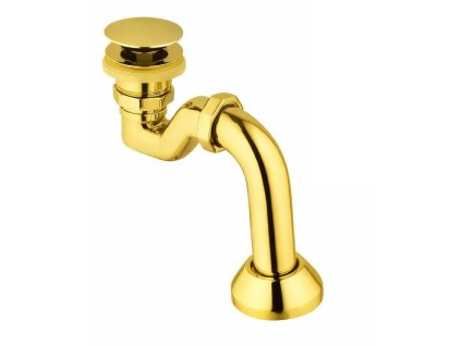 Celokovový vanový sifon bez přepadu Click Clack zlatý