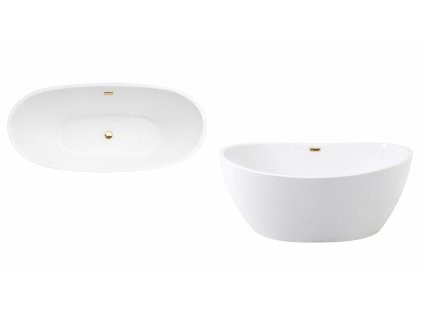 volně stojící vana ayla 170x80 zlatý sifon