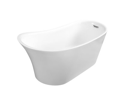 Volně stojící vana CALIMA bílá, Barva sifonu - Černá, Rozměr vany - 170 × 74 cm