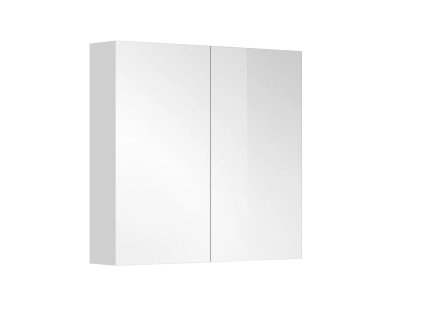 Galerka EBS Kuba 80 cm (zrcadlová skříňka) v bílé barvě s otevřenými dvířky.