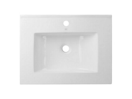 Nábytkové keramické umyvadlo EBS 61x46 cm bílé s otvorem pro baterii a přepadem, kód produktu SLIM61
