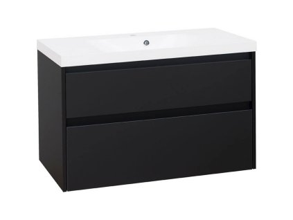 EBS DUOMO 101x46 cm Černá Skříňka s umyvadlem z litého mramoru