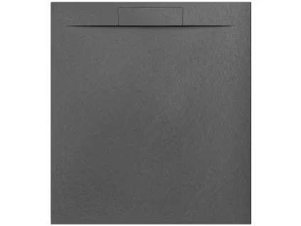 Sprchová vanička Gris Nilo 100x90 cm, litý mramor, tmavě šedá besteco