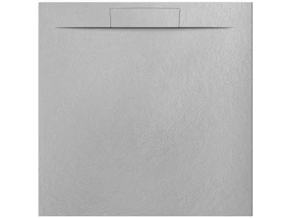 Besteco Sprchová vanička Nilo claro 90x90 cm, litý mramor, světle šedá